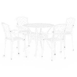 vidaXL Ensemble de bistro 5 Pièces Aluminium coulé Blanc