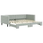 vidaXL Lit de jour avec lit gigogne gris clair 90x200 cm velours
