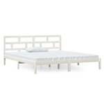 vidaXL Cadre de lit Blanc Bois de pin massif 140x190 cm