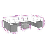 vidaXL Salon de jardin 11 Pièces avec coussins beige résine tressée