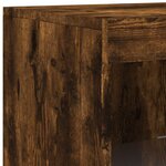 vidaXL Buffets avec lumières LED 3 Pièces chêne fumé bois d'ingénierie