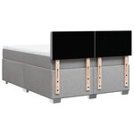 vidaXL Sommier à lattes de lit avec matelas Gris clair 140x200cm Tissu