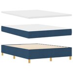 Lit box spring vidaXL avec matelas Bleu 140x200 cm en tissu