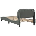 vidaXL Cadre de lit avec lumière LED gris foncé 90x190 cm tissu