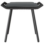 Ensemble de canapé de jardin 4 pièces avec coussins en poly rotin noir