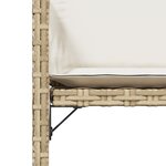 vidaXL Chaises de jardin avec coussins lot de 4 beige résine tressée