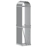 vidaXL Porte-bûches gris clair 40x45x170 cm acier galvanisé