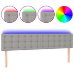 vidaXL Tête de lit à LED Gris clair 160x5x78/88 cm Tissu