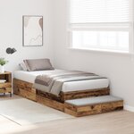 vidaXL Cadre de lit de stockage Bois vieilli 80x200 cm
