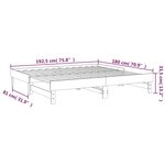 vidaXL Lit coulissant Gris 2x(90x190) cm Bois de pin massif