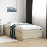 vidaXL Cadre de lit avec lumières LED chêne sonoma 75x190 cm
