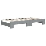 vidaXL Lit de jour avec gigogne et tiroirs gris clair 90x190 cm tissu
