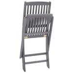 vidaXL Chaises pliables d'extérieur lot de 6 et coussins Bois d'acacia