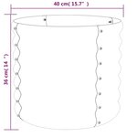 vidaXL Jardinière de jardin Acier enduit de poudre 40x40x36 cm Marron