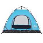 vidaXL Tente de camping 3 personnes bleu libération rapide