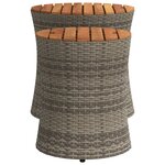 vidaXL Tables d'appoint de jardin 2 Pièces dessus en bois gris poly rotin