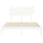 vidaXL Cadre de lit avec tête de lit blanc 120x200 cm bois massif