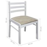 vidaXL Chaises à manger lot de 2 blanc hévéa solide et velours