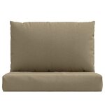 vidaXL Coussins de palette lot de 2 taupe mélangé tissu