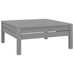 vidaXL Repose-pied de jardin gris bois de pin massif