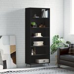 vidaXL Buffet noir 69 5x32 5x180 cm bois d'ingénierie