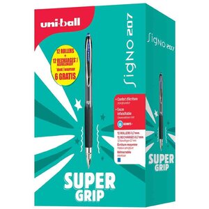 Stylo roller encre gel signo 207  value pack  bleu uni-ball