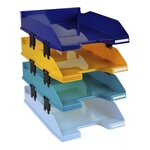 Set de 4 corbeilles-à-courrier Combo Midi Bee Blue - Couleurs assorties EXACOMPTA
