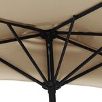 vidaXL Parasol de balcon avec mât en aluminium Taupe 300x155 cm Demi