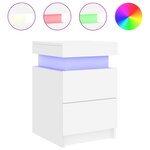 vidaXL Table de chevet avec lumières LED blanc 35x39x55 cm