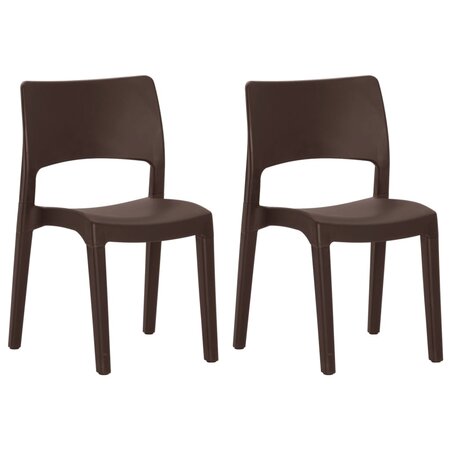 vidaXL Chaises de jardin lot de 2 Moka Polypropylène