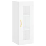 vidaXL Buffet haut Blanc 34 5x34x180 cm Bois d'ingénierie