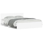 vidaXL Cadre de lit avec tête de lit et LED blanc 150x200 cm