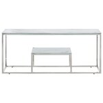 vidaXL Table basse argenté acier inoxydable et verre trempé
