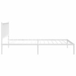 vidaXL Cadre de lit métal avec tête de lit blanc 107x203 cm