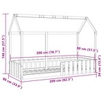 vidaXL Cadre de lit d'enfants forme de maison 80x200cm bois massif pin