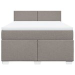vidaXL Sommier à lattes de lit avec matelas Taupe 160x200 cm Tissu