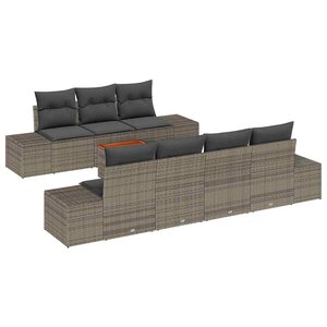 vidaXL Ensemble de canapé de jardin 8 Pièces Gris