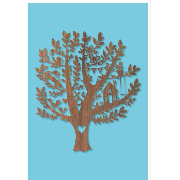 Carte Signature Arbre En Bois - 11 5 X 17cm - Draeger paris