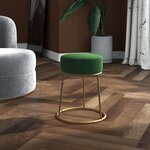 vidaXL Tabouret rond Vert Velours