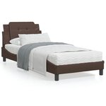 vidaXL Cadre de lit avec tête de lit marron 90x200 cm Similicuir