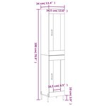 vidaXL Buffet haut Sonoma gris 34 5x34x180 cm Bois d'ingénierie