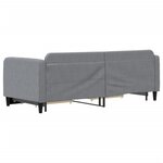 vidaXL Lit de jour avec gigogne et tiroirs gris clair 80x200 cm tissu
