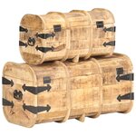 vidaXL Coffres de rangement 2 Pièces Bois de manguier massif