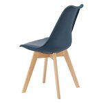 Lot de 2 chaises de salle à manger scandinave siège cuisine plastique hêtre synthétique 81 cm bleu 03_0002769