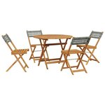 vidaXL Ensemble à manger de jardin 5 Pièces résine tressée et bois massif