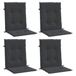 vidaXL Coussins de chaise de jardin à dossier bas lot de 4 noir