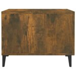 vidaXL Tables basses avec pieds en métal 2 Pièces Chêne fumé 50x50x40 cm