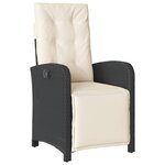vidaXL Ensemble à manger de jardin coussins 7Pièces Noir Résine tressée