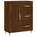 vidaXL Buffet haut Chêne marron 69 5x34x180 cm Bois d'ingénierie