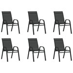 vidaXL Chaises empilables de jardin lot de 6 Noir Tissu textilène